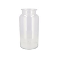 Bloemenvaas melkbus fles model Milky - transparant glas - D19 x H30 cm