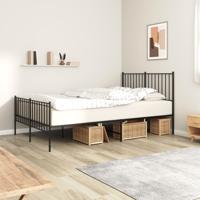 Bedframe met hoofd- en voeteneinde metaal zwart 120x190 cm