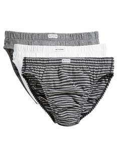 Fruit Of The Loom F990 Classic Slip (3 Pair Pack) - Black Stripe/White/Mid Grey Marl - M