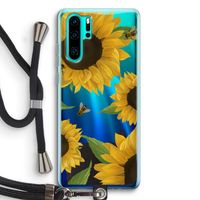 Sunflower and bees: Huawei P30 Pro Transparant Hoesje met koord