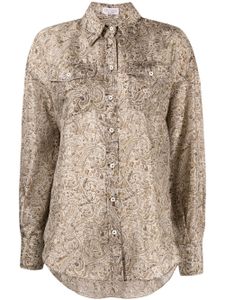 Brunello Cucinelli chemise en soie à motif cachemire - Tons neutres
