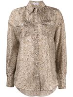 Brunello Cucinelli chemise en soie à motif cachemire - Tons neutres