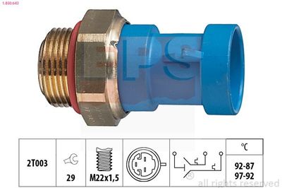 Temperatuurschakelaar, radiateurventilator 1850643