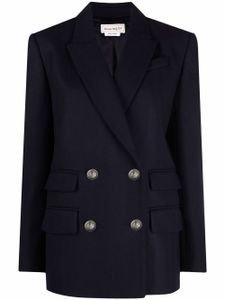 Alexander McQueen blazer croisé en laine mélangée - Bleu