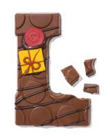 051 Handgedecoreerde Chocoladeletter Melk L 180g