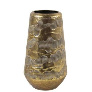 Countryfield Bloemenvaas Peggie - metaal - L19 x B19 x H33cm - metallic goud - decoratie - interieur