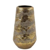 Countryfield Bloemenvaas Peggie - metaal - L19 x B19 x H33cm - metallic goud - decoratie - interieur - thumbnail