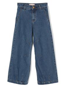 Elisabetta Franchi La Mia Bambina pantalon ample à coutures contrastantes - Bleu