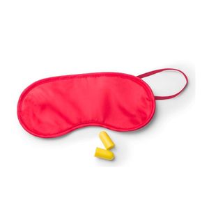 Slaapmasker rood met oordoppen   -