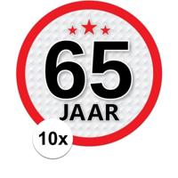 65 jaar leeftijd sticker - 10x - rond - Dia 15 cm - 65 jaar verjaardag - jubileum - leeftijd versier