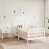 Bedframe massief hout wit 90x190 cm