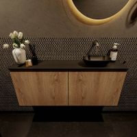 Mondiaz Fowy toiletmeubel 120cm washed oak met blad en waskom urban rechts zonder kraangat