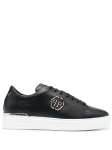 Philipp Plein baskets Hexagon en cuir - Noir