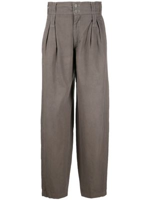 Versace Pre-Owned pantalon ample à taille haute (années 1980) - Gris