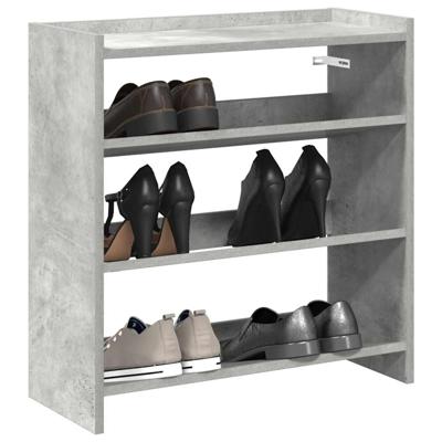 Schoenenrek 60x25x62 cm bewerkt hout betongrijs