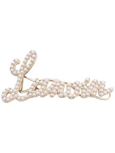 Lanvin barrette à ornements en perles - Blanc