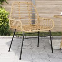 Tuinstoel bruin poly rattan 2 st