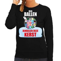 Zwarte Kersttrui / Kerstkleding Mijn ballen rinkelen deze Kerst voor dames met social media kerstbal 2XL  -