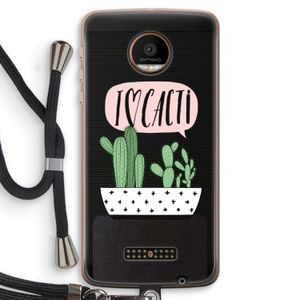 I love cacti: Motorola Moto Z Force Transparant Hoesje met koord