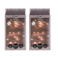 Cascade draadverlichting - 2x - 100 leds - warm wit - 10 x 1 meter - timer - kerstverlichting Cascade draadverlichting - 2x - 100 leds - warm wit - 10 x 1 meter - timer - kerstverlichting