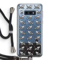 Zwarte poes: Samsung Galaxy S10e Transparant Hoesje met koord