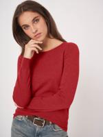 Basic trui met boothals van cashmere wolmix Basic trui met boothals van cashmere wolmix