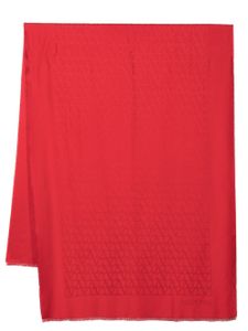 Valentino Garavani écharpe frangée à motif monogrammé - Rouge