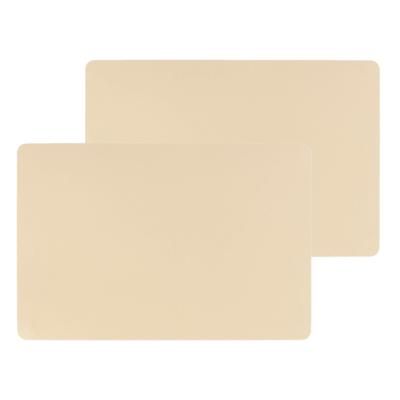 Secret de Gourmet tafel placemat PU-leer/leer look - beige - 45 x 30 cm - Tafel onderleggers