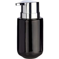 Zeeppompje/dispenser van keramiek - zwart/zilver - 350 ml   -