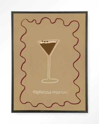 Urban Cotton Wandkleed 'Esma' 80 x 110cm in Floating Frame - black