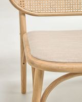 Kave Home Fauteuil Doriane Eikenhout en Rotan - thumbnail