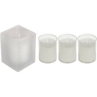 1x Kaarsen wit in kaarsenhouders met 3 navullingen 7 x 10 cm 24 branduren sfeerkaarsen - Stompkaarsen - thumbnail