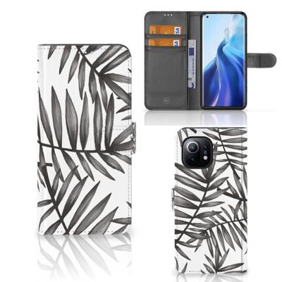Xiaomi Mi 11 Hoesje Leaves Grey Xiaomi Mi 11 Hoesje Leaves Grey