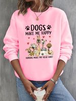 Animal Crew Neck Casual Sweatshirt