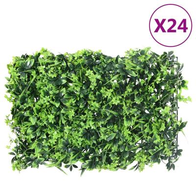 VidaXL Hek met kunstbladeren 24 st 40x60 cm groen