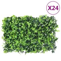 VidaXL Hek met kunstbladeren 24 st 40x60 cm groen