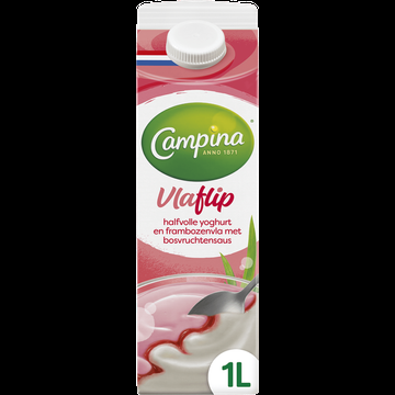 Campina Vlaflip Halfvolle Yoghurt en Frambozenvla met Bosvruchtensaus 1 L bij Jumbo