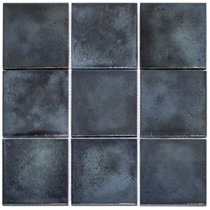 Tegelsample: The Mosaic Factory Kasba mozaïek 10x10cm indigo blauw glans