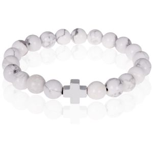 Memphis kralen armband Howliet Zilver Kruis