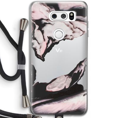 Roze stroom: LG V30 Transparant Hoesje met koord