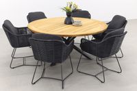 Taste Belmond antraciet/Prado 160 cm. ronde tuinset - 7-delig