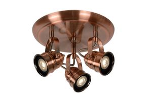 Lucide CIGAL - Plafondspot - LED - GU10 - 3x5W 2700K - Koper