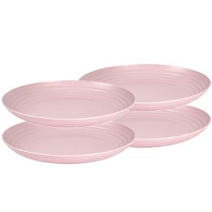 PlasticForte Bord - Set van 8x stuks - D25 cm - roze - kunststof - rond - camping bord - dinerbord