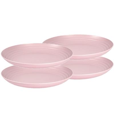 PlasticForte Bord - Set van 8x stuks - D25 cm - roze - kunststof - rond - camping bord - dinerbord