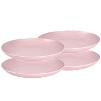 PlasticForte Bord - Set van 8x stuks - D25 cm - roze - kunststof - rond - camping bord - dinerbord