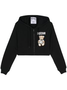 Moschino hoodie crop en coton - Noir