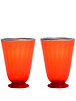 La DoubleJ lot de 2 verres Rainbow Murano - Orange