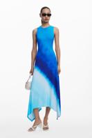Tie-dye geplooide jurk - BLUE - M