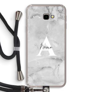 Ivory Marble: Samsung Galaxy J4 Plus Transparant Hoesje met koord