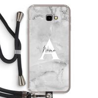 Ivory Marble: Samsung Galaxy J4 Plus Transparant Hoesje met koord